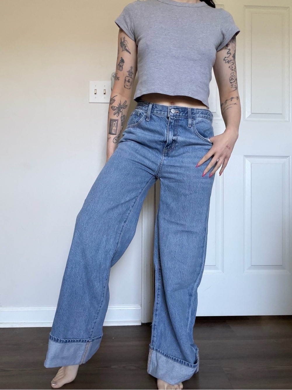Old Navy Light Blue Baggy High-Rise Wide Leg Jeans